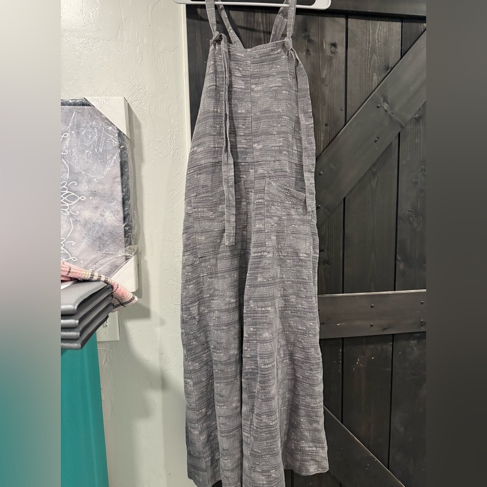 Easel Charcoal Striped Jumpsuit